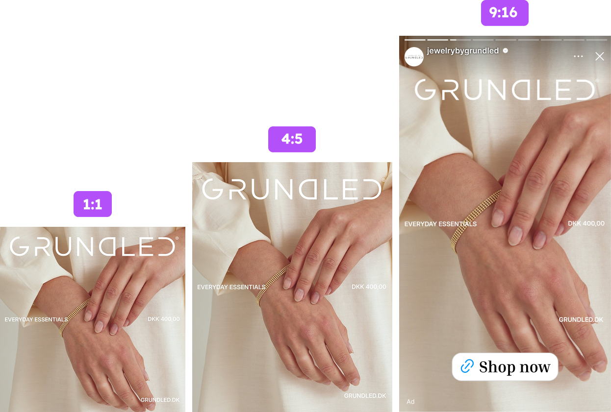 Three formats, three proper designs